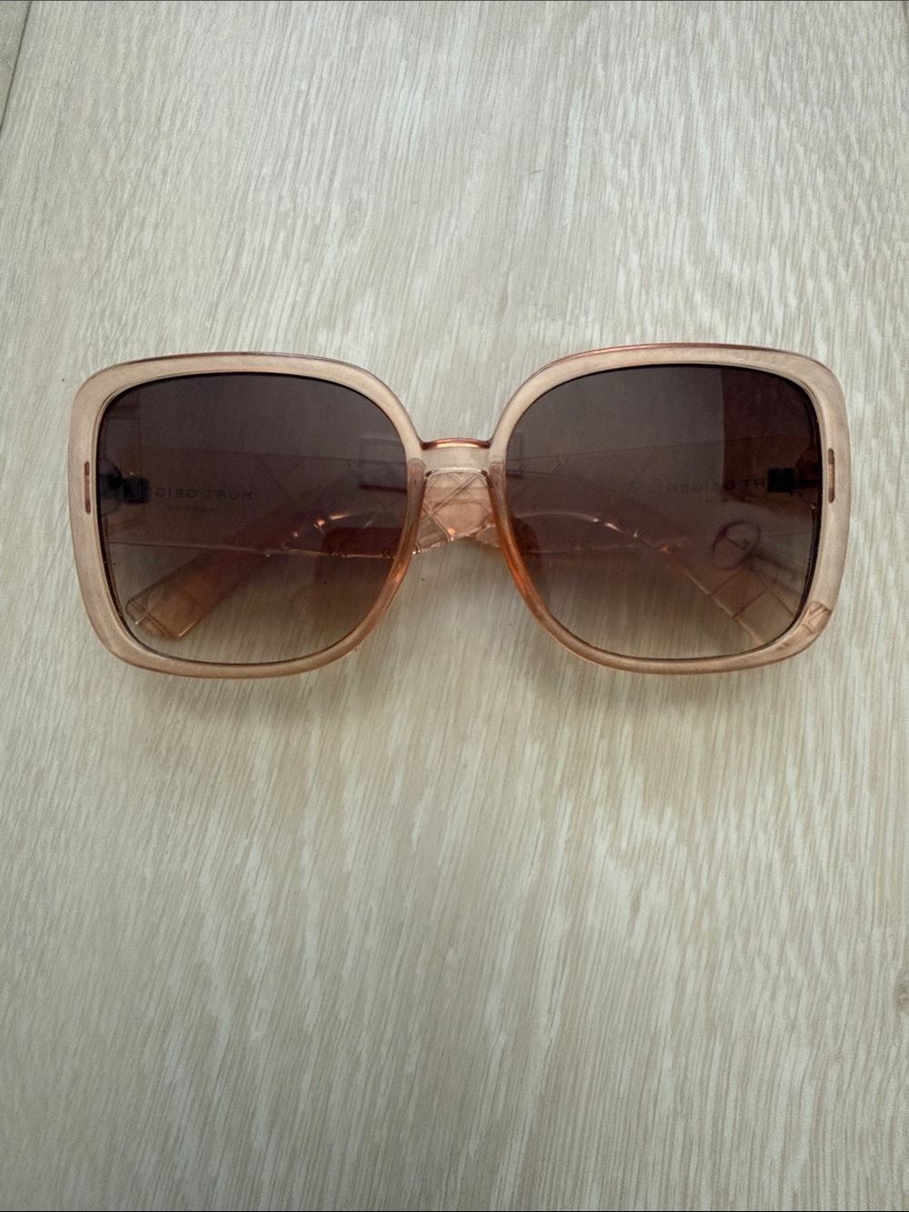 Kurt Geiger Rose Gold Square Gradient Sunglasses - Picture 3 of 11